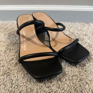 “A New Day” Black Strappy Sandals/Heel